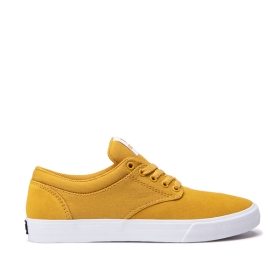 Supra Mens CHINO Golden/White Low Top Shoes | CA-87480